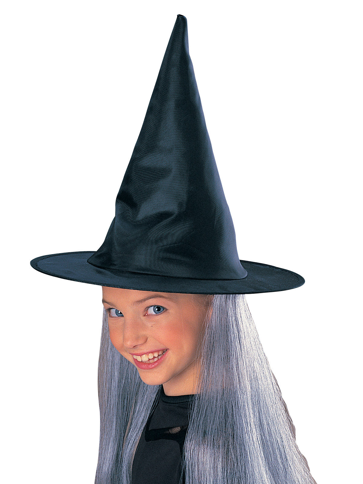 Witch Hat With Hair - Grey  - Child