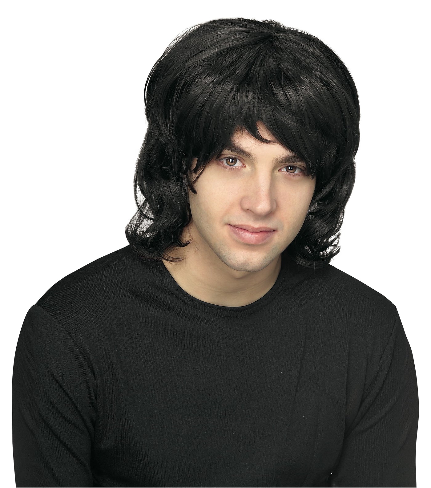 70'S Black Shag Wig - Adult