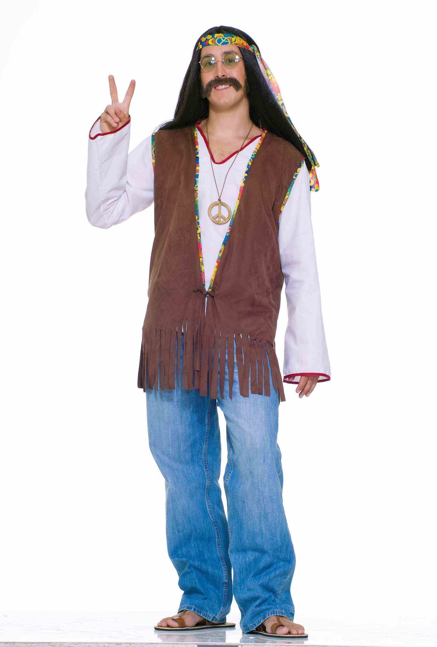 Hippie Vest Male  Costume, Adult