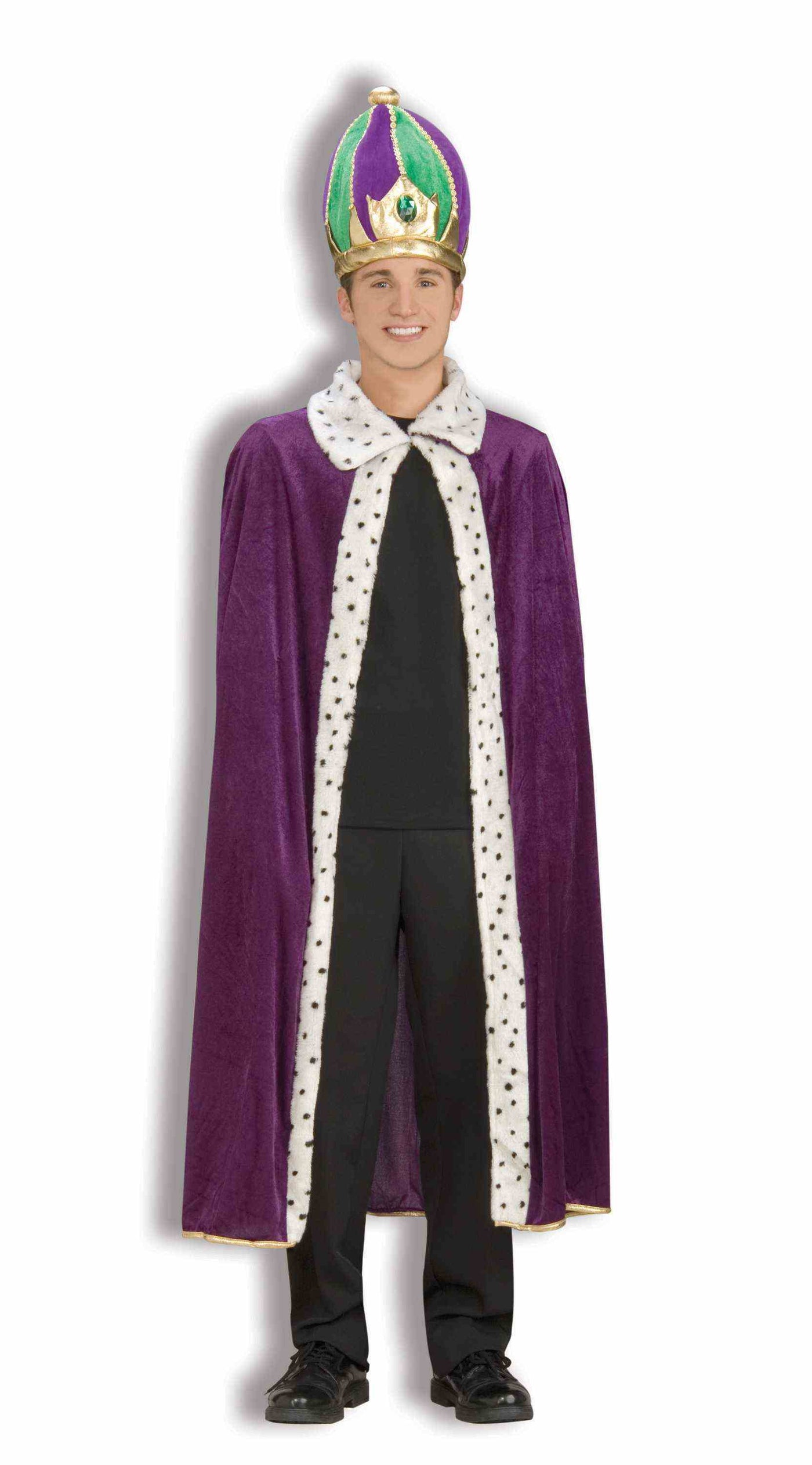 Mardi Gras Robe And Crown Set, Adult