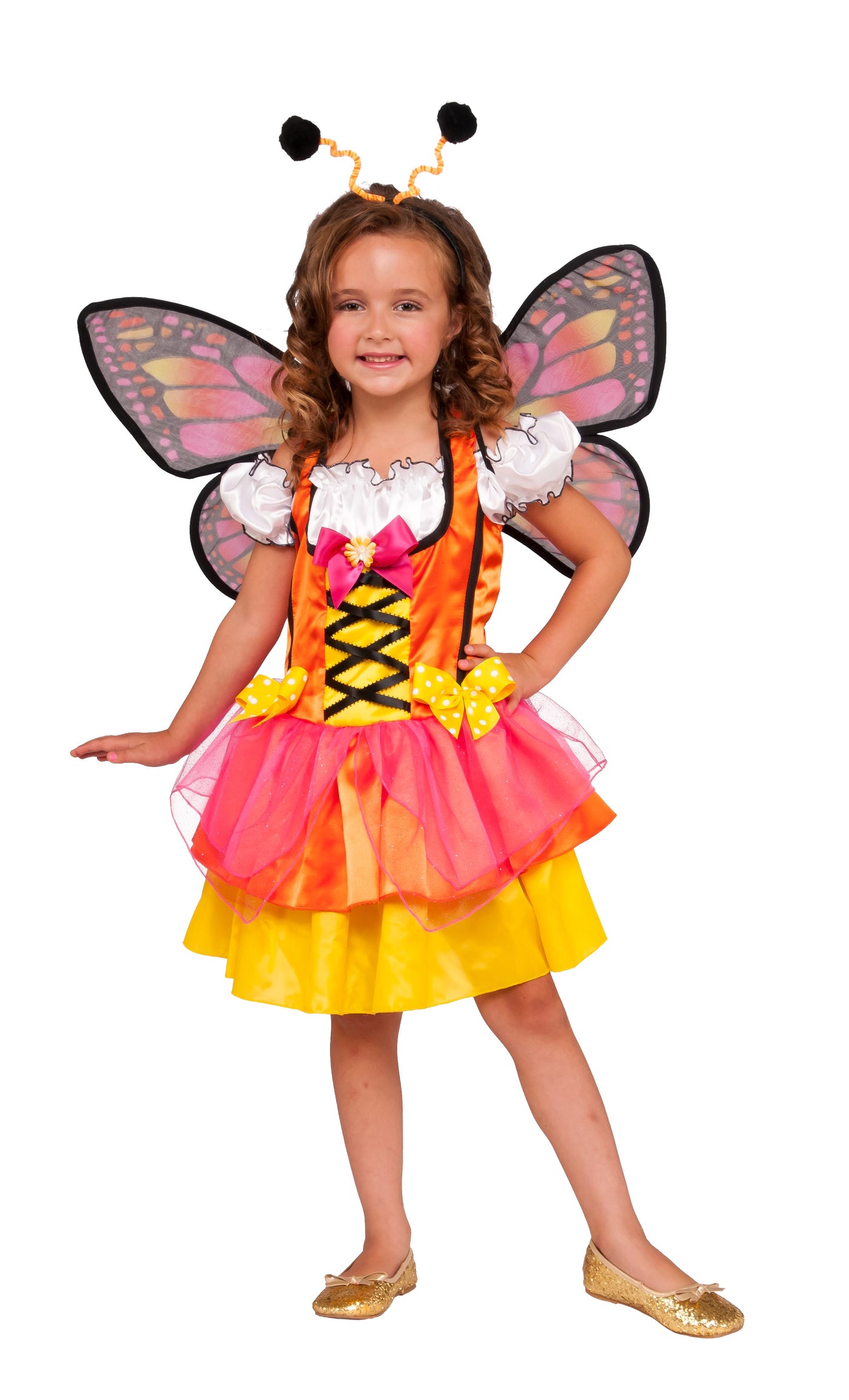 Glittery Orange Butterfly Costume, Child