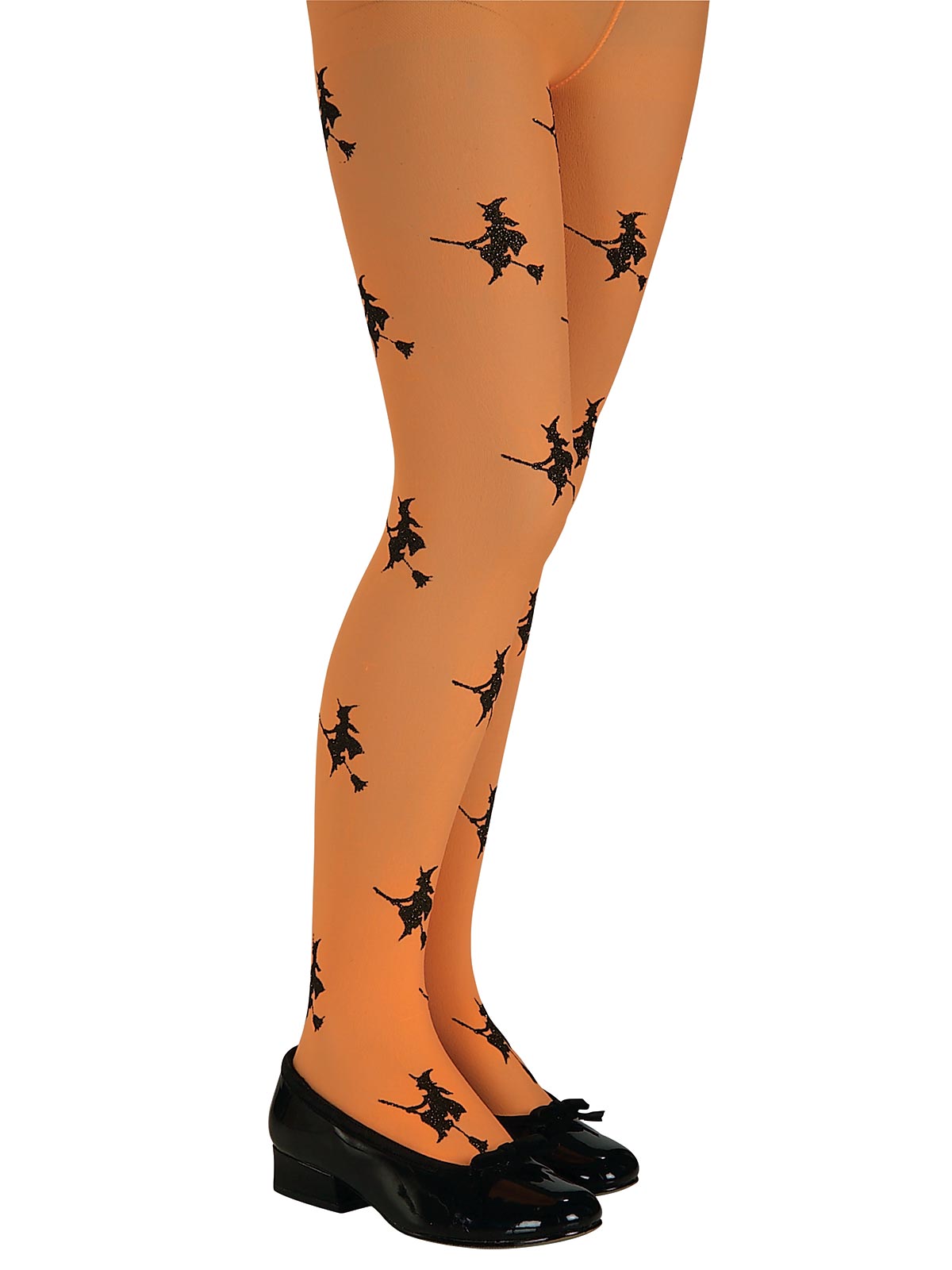 Glitter Witch Tights Orange, Child