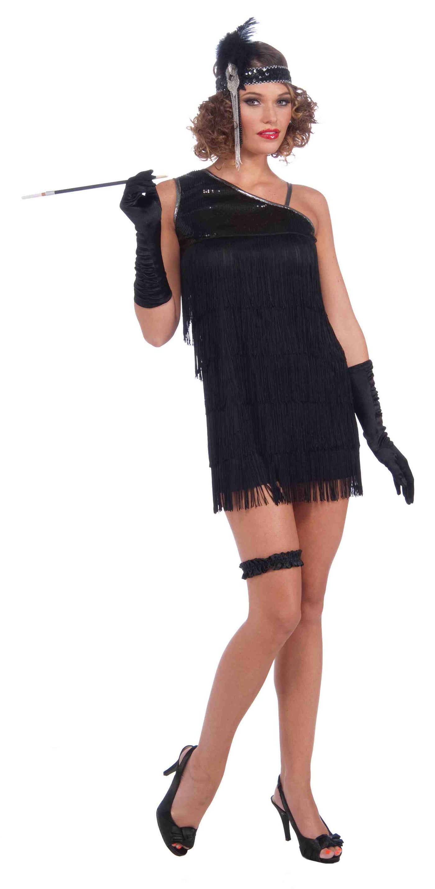 Flapper Costume, Black Diamond Dazzler, Adult