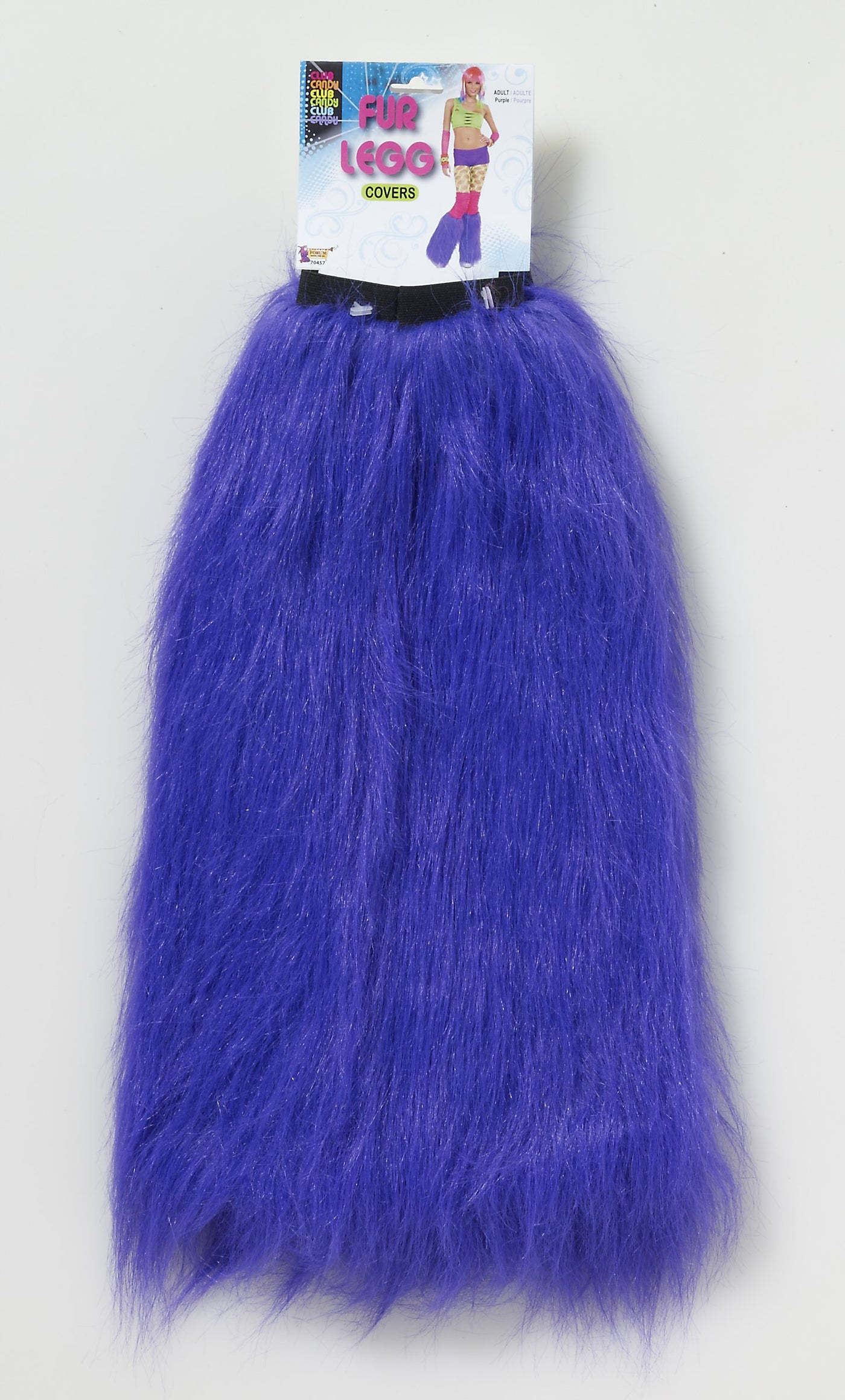 Club Candy Fur Leg Covers Purple  - Adult