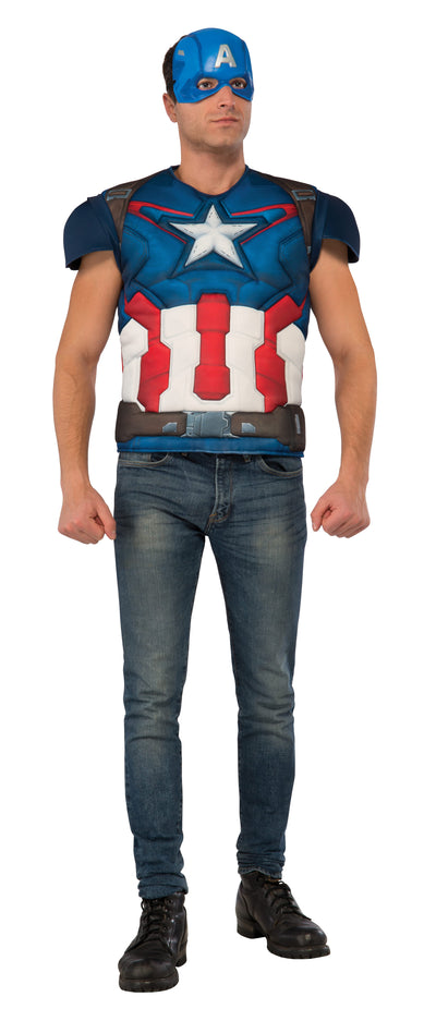 Captain America Costume Top, Adult