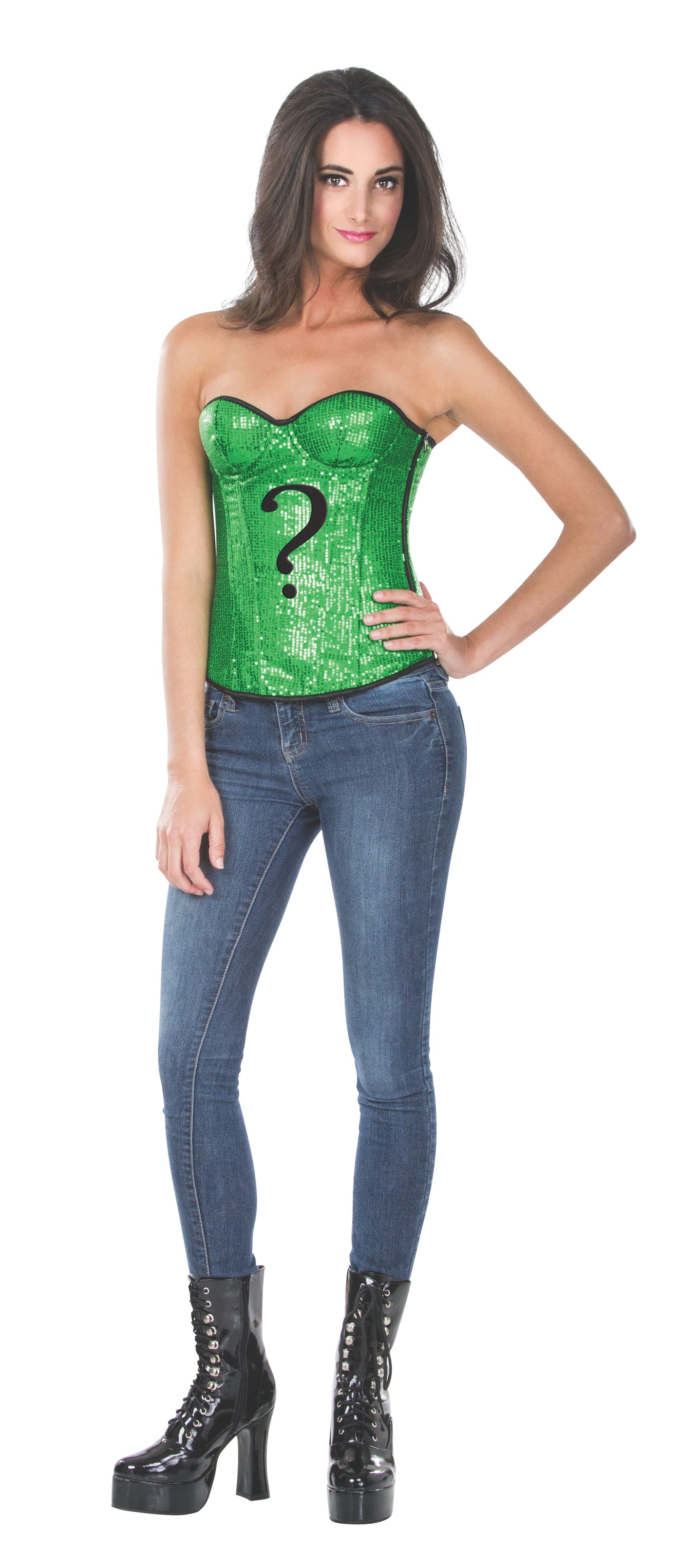 The Riddler Green Sequin Corset, Adult