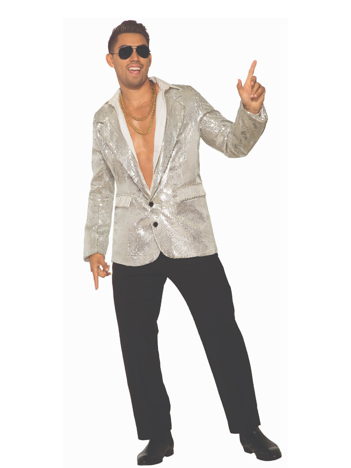 Disco - Silver Sequin Jacket, Adult